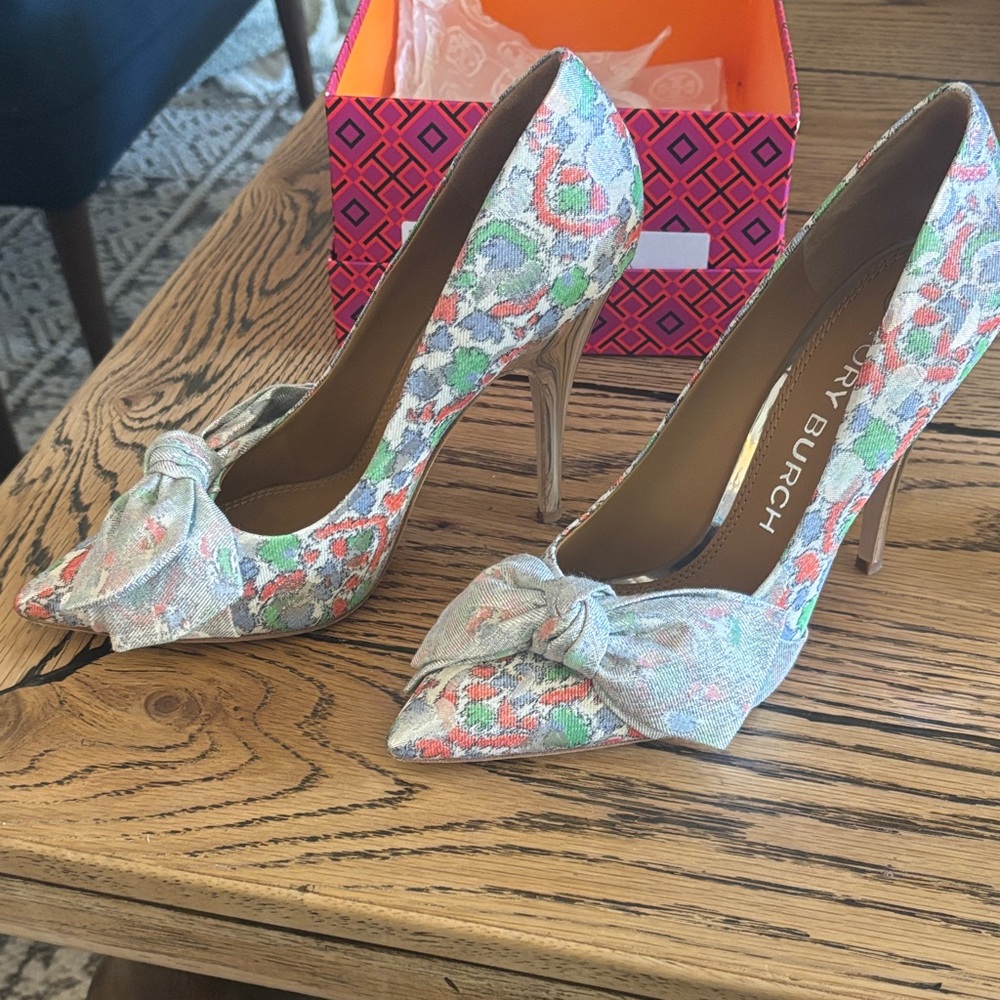 Tory Burch Legacy Paisley Bow Heels